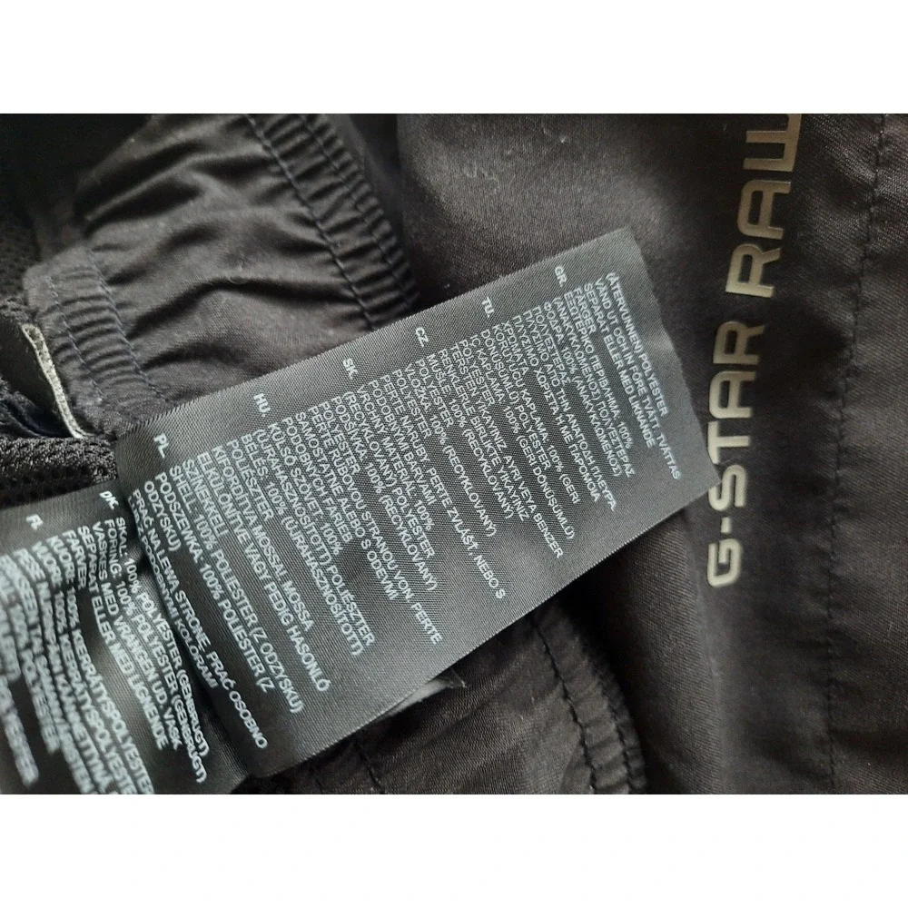 G-Star Raw Men Large Polyester Waistband Drawstring Sweat Black Athletic Short